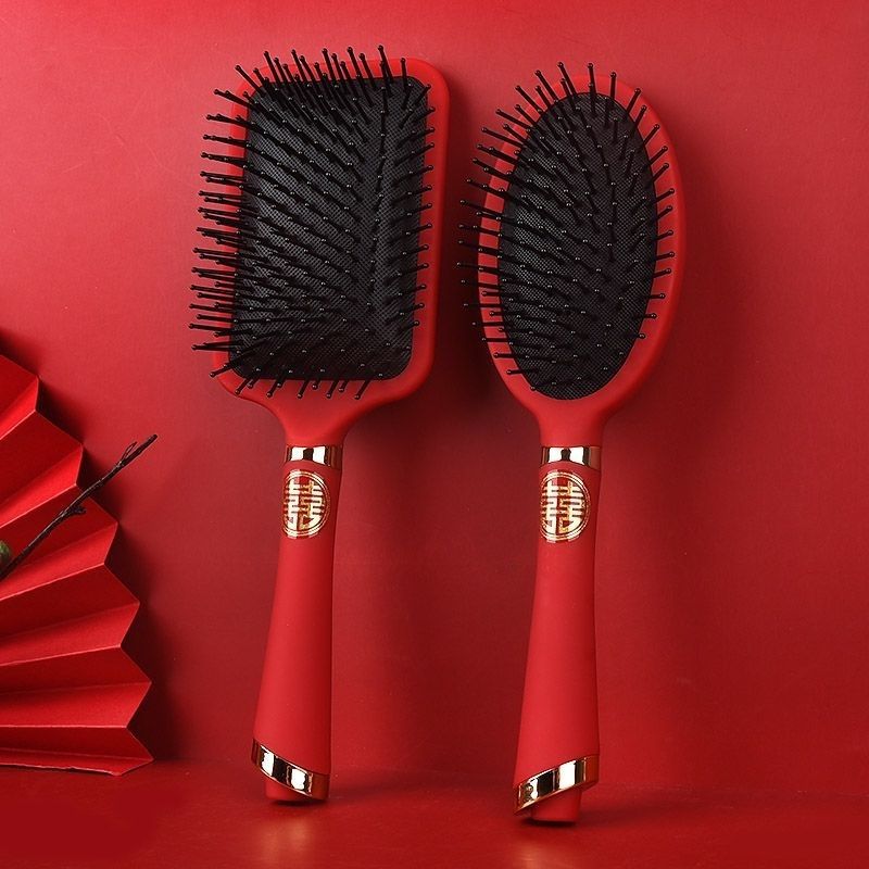 Wedding Supplies Wedding Comb Big Red Airbag Massage Comb Bride's Dowry Angel Comb Air Cushion Curling Comb - image 2