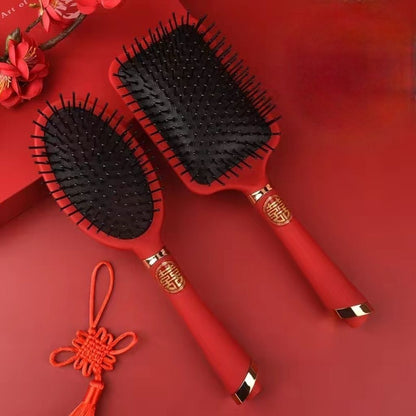 Wedding Supplies Wedding Comb Big Red Airbag Massage Comb Bride's Dowry Angel Comb Air Cushion Curling Comb - image 3