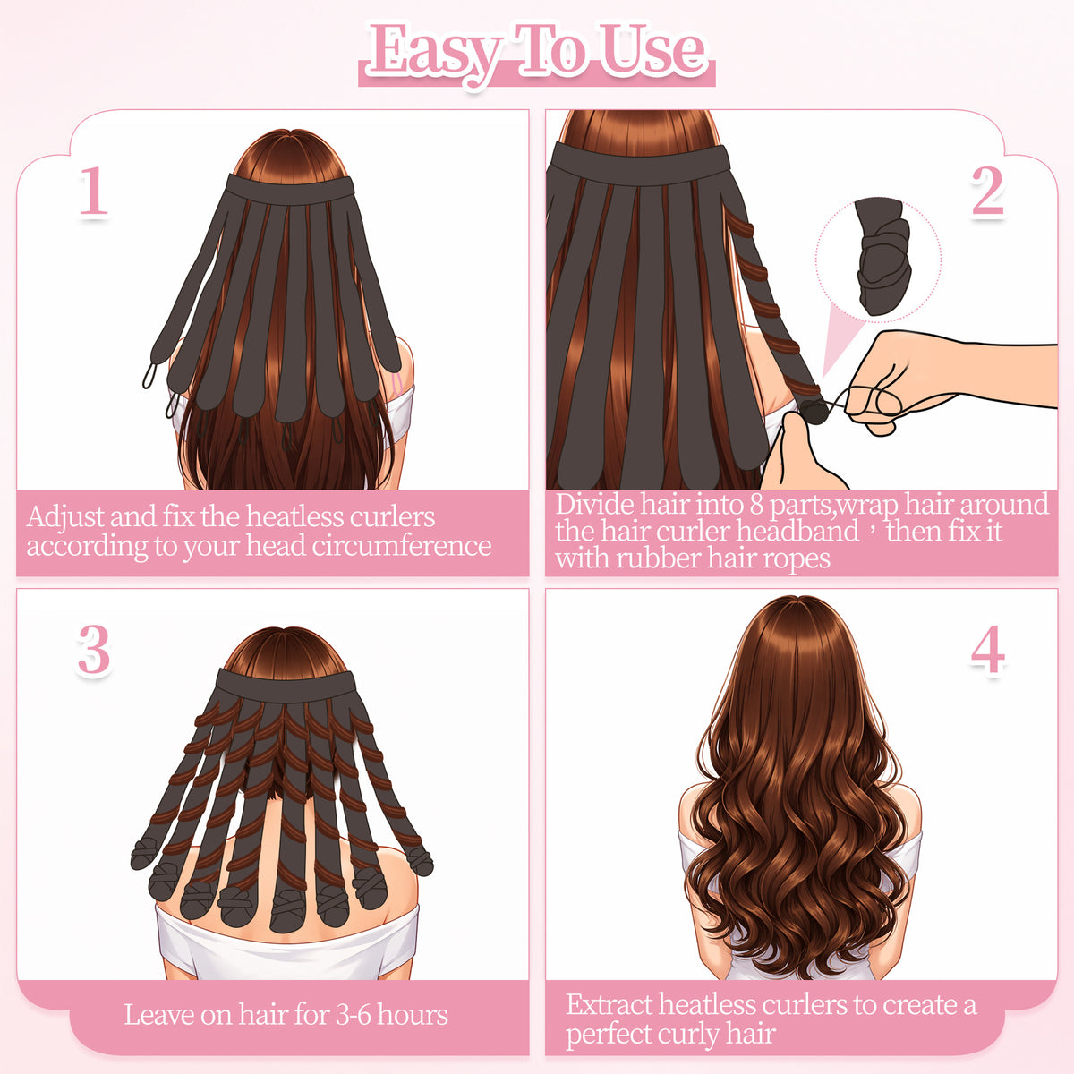 Cross-Border Octopus Lazy Hair Curler, No Damage to Hair, Overnight Sleep Curling Magic Tool, Overnight Sleep Styling for Big Waves, Heat-Free Curling Wand - image 3