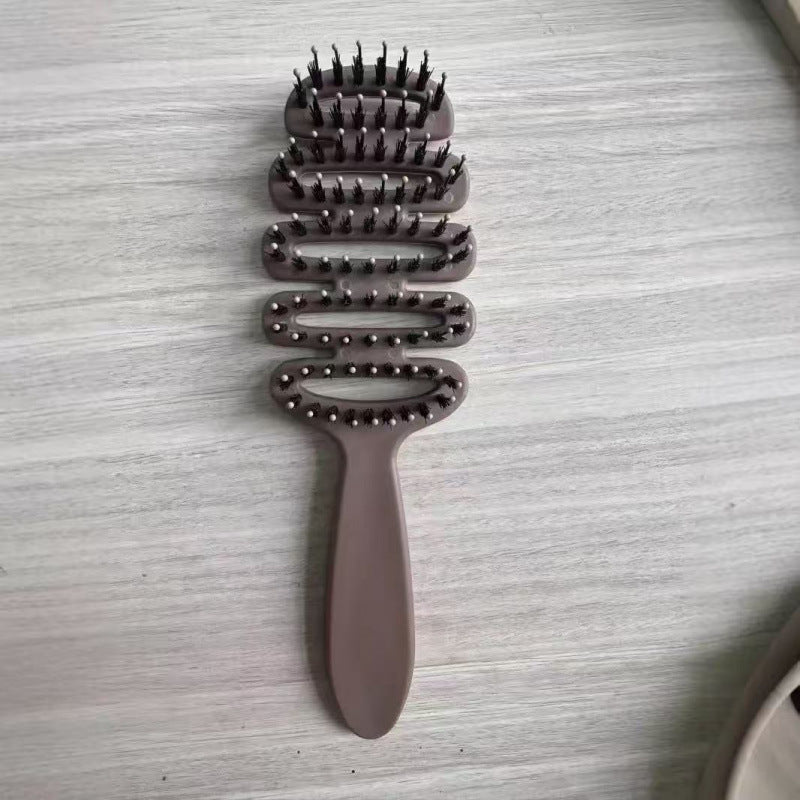 2026 Hot-Selling Pine Cone Boar Bristle Hairbrush, Hair Care Comb, Volumizing Massage Headbrush, Anti-Static Massage Rib Comb Now Available - image 3