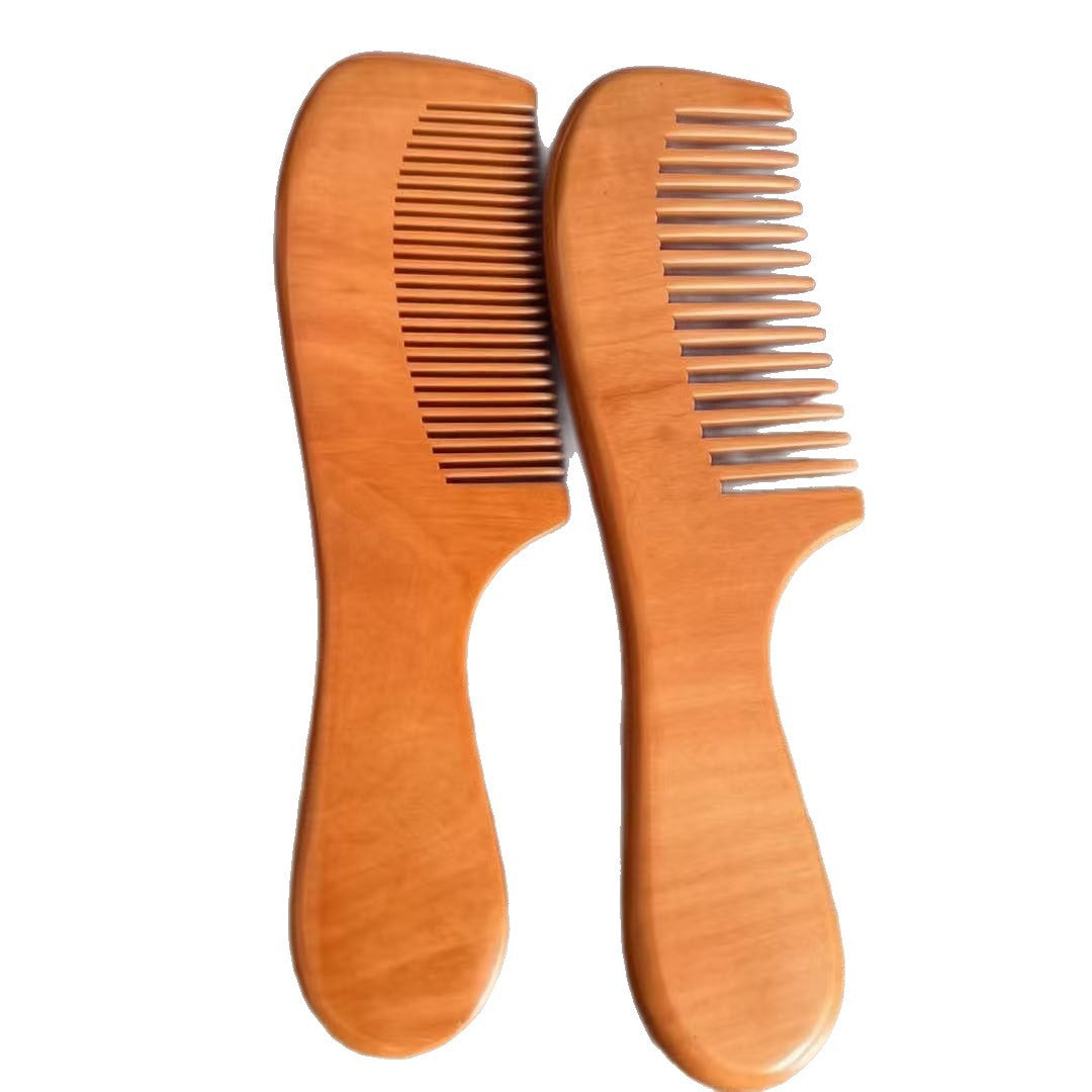 Natural peach wood comb, anti-static, anti-hair loss, specially designed for long hair, household wide-tooth solid wood comb, unisex - image 5