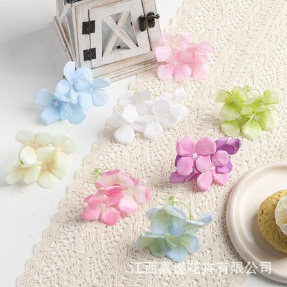 Artificial Flowers 4-Branch Hydrangea Flowers Wholesale Wedding Decoration Flower Wall Decoration DIY Hair Accessories Flower Wreath Flower Box Gift Box Flower Arrangement - image 1