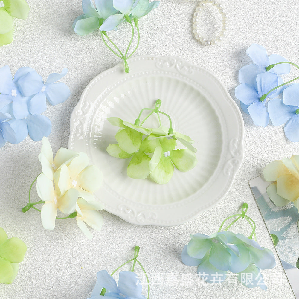 Artificial Flowers 4-Branch Hydrangea Flowers Wholesale Wedding Decoration Flower Wall Decoration DIY Hair Accessories Flower Wreath Flower Box Gift Box Flower Arrangement - image 3