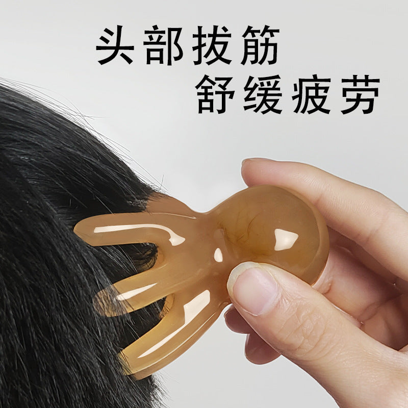 Octopus Massage Comb Head Meridian Massager Scalp Acupoint Therapy Comb Octopus Portable Wide-Tooth Gua Sha Comb - image 2