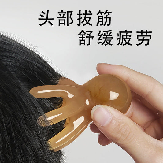 Octopus Massage Comb Head Meridian Massager Scalp Acupoint Therapy Comb Octopus Portable Wide-Tooth Gua Sha Comb - image 2