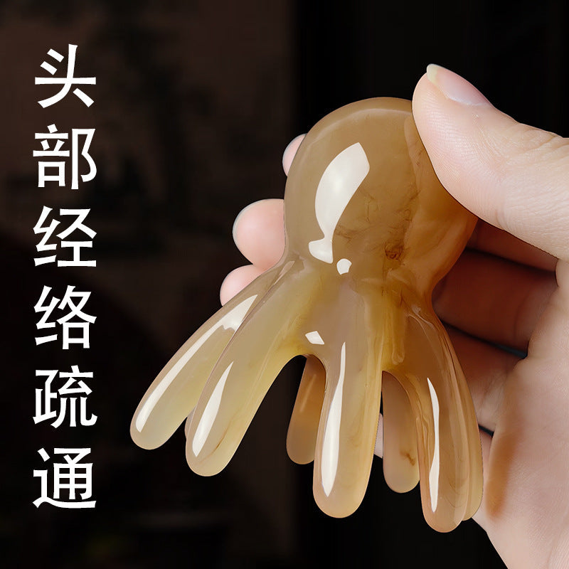 Octopus Massage Comb Head Meridian Massager Scalp Acupoint Therapy Comb Octopus Portable Wide-Tooth Gua Sha Comb - image 3