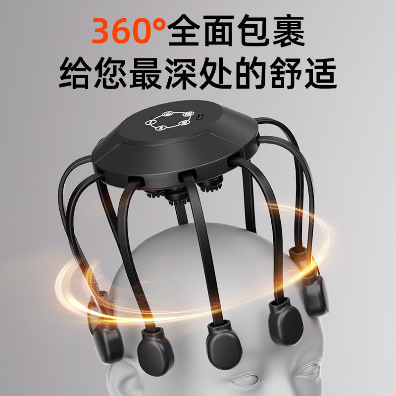 Cross-Border Intelligent Octopus Head Massager, Electric Multi-Dimensional Fully Automatic Vibration Relaxation Scalp Massage Device - image 1