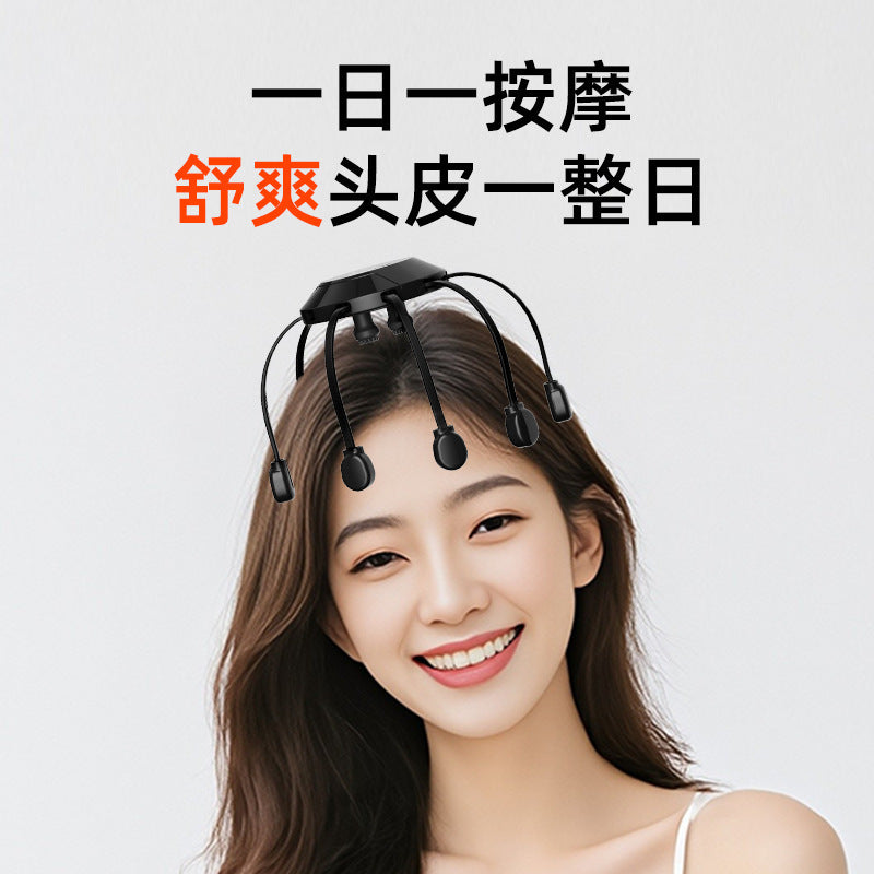 Cross-Border Intelligent Octopus Head Massager, Electric Multi-Dimensional Fully Automatic Vibration Relaxation Scalp Massage Device - image 2