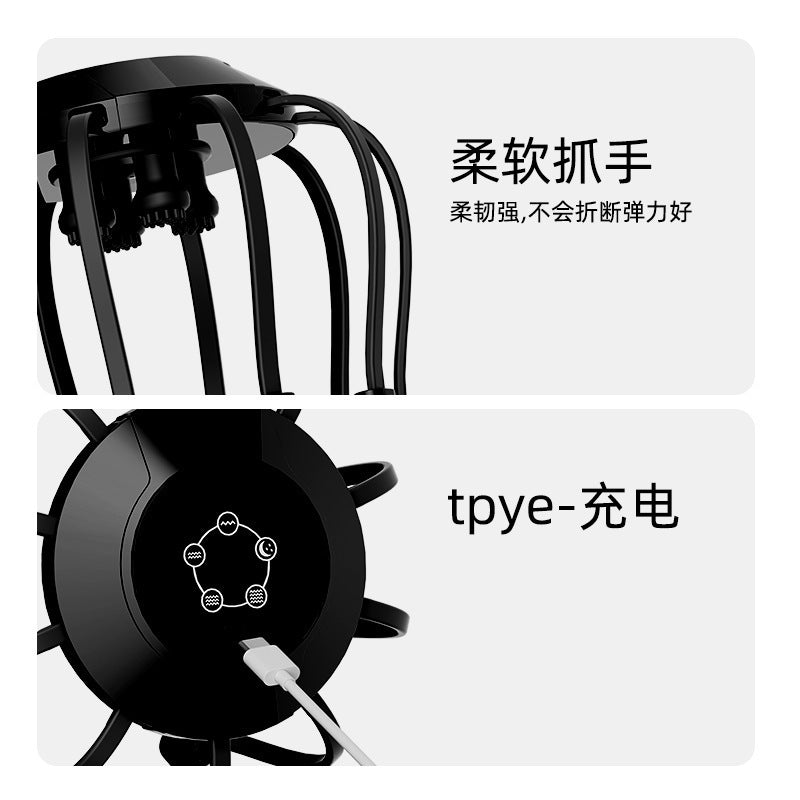 Cross-Border Intelligent Octopus Head Massager, Electric Multi-Dimensional Fully Automatic Vibration Relaxation Scalp Massage Device - image 4
