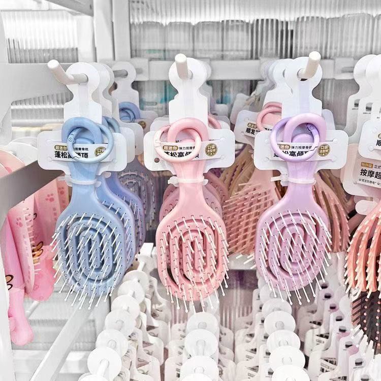 Hollow-Out Rib Comb for High-Volume Hair, Portable Hairbrush for Children, Smooth Hair Comb with Round Beads, Massage Teeth, Hollow-Out Comb, Wholesale from Man - image 1