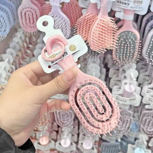 Hollow-Out Rib Comb for High-Volume Hair, Portable Hairbrush for Children, Smooth Hair Comb with Round Beads, Massage Teeth, Hollow-Out Comb, Wholesale from Man - image 2