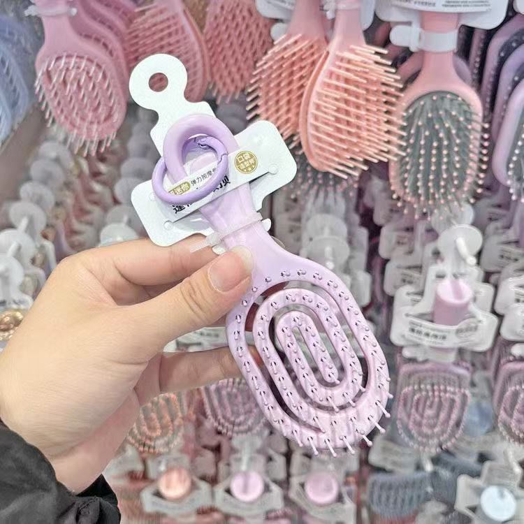 Hollow-Out Rib Comb for High-Volume Hair, Portable Hairbrush for Children, Smooth Hair Comb with Round Beads, Massage Teeth, Hollow-Out Comb, Wholesale from Man - image 3
