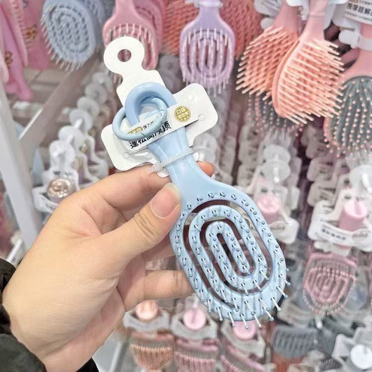 Hollow-Out Rib Comb for High-Volume Hair, Portable Hairbrush for Children, Smooth Hair Comb with Round Beads, Massage Teeth, Hollow-Out Comb, Wholesale from Man - image 4