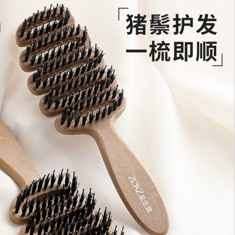 Boar Bristle Hair Care Comb, Fluffy Boar Bristle Pine Cone Comb, Massage Head, Anti-Static, Hair Smoothing, Rib Comb, Hair Care - image 1