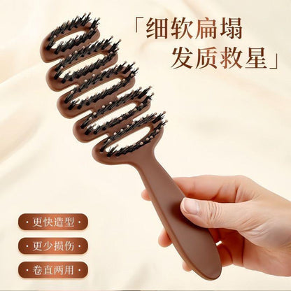 Boar Bristle Hair Care Comb, Fluffy Boar Bristle Pine Cone Comb, Massage Head, Anti-Static, Hair Smoothing, Rib Comb, Hair Care - image 2