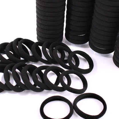 4cm Black High-Elastic Hair Tie Seamless Towel Ring Hair Accessory Rubber Band High Elasticity Black Hair Ring Elastic Band - image 5