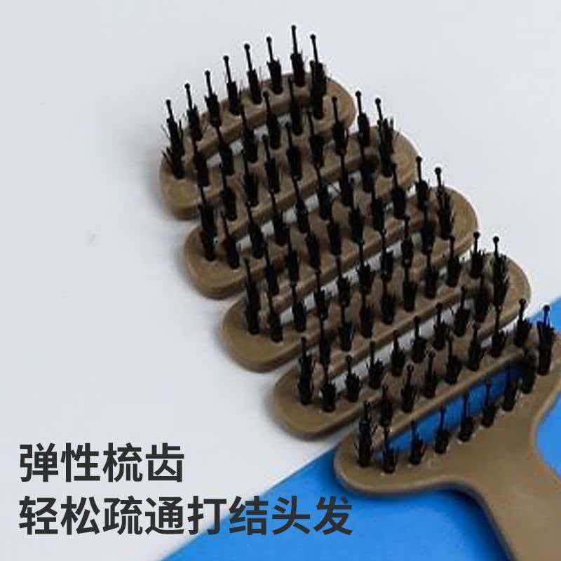 Pinecone bristle massage comb, hair care comb, volumizing styling comb, anti-static hair care comb, portable ribbed comb - image 2