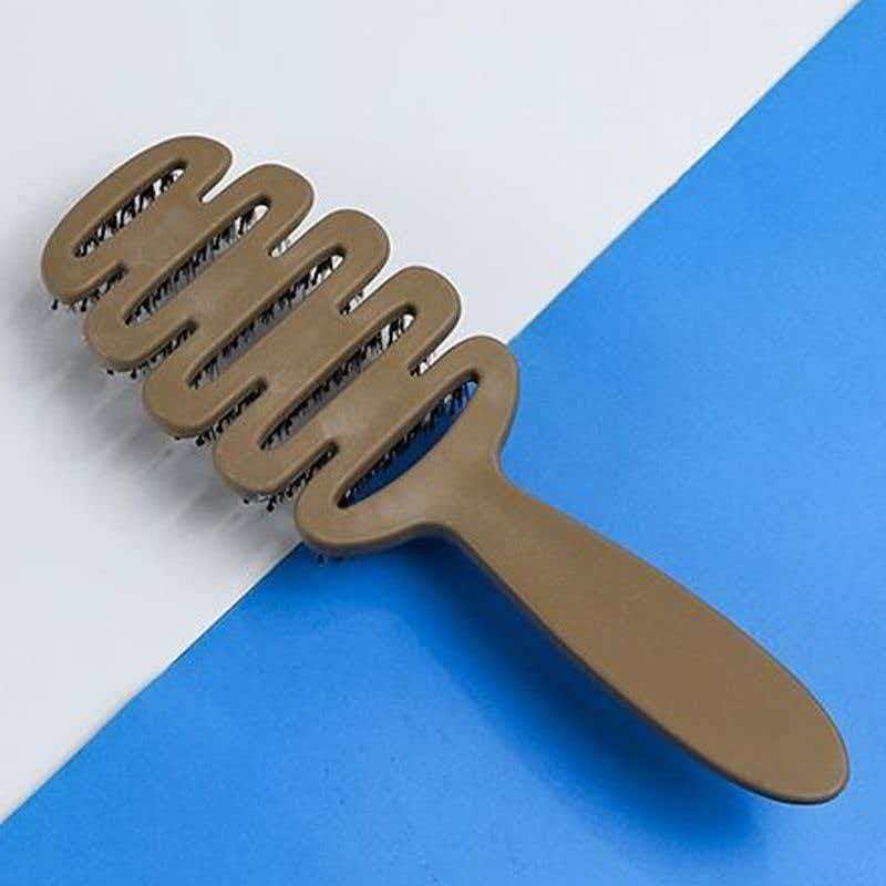 Pinecone bristle massage comb, hair care comb, volumizing styling comb, anti-static hair care comb, portable ribbed comb - image 4
