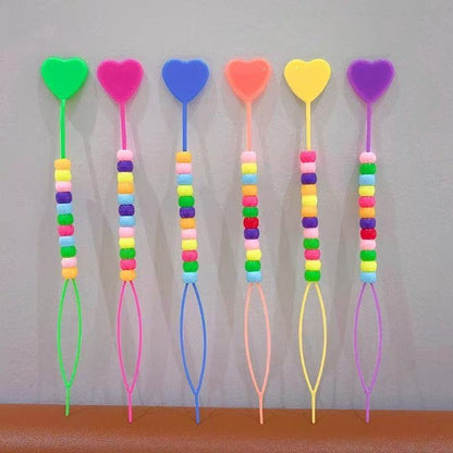 Children's small hair braiding tool, does not pull or damage hair, girls' hair braiding tool with beads and rhinestones - image 1