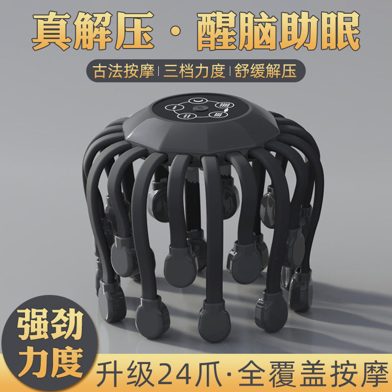 Head Massager 24-Claw Scalp Massager Fully Automatic Meridian-Clearing Electric Massager for Headache Relief Octopus Style - image 1