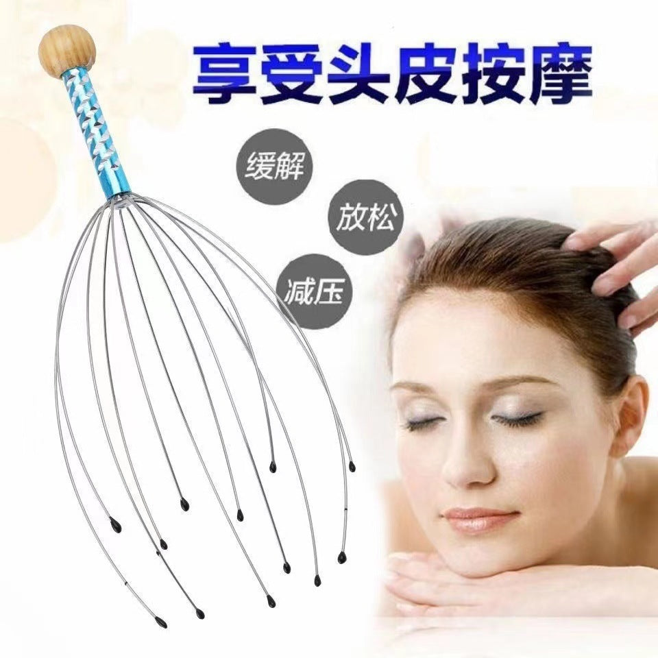 Soul Extractor Octopus Head Massager, Head Massage Claw with Steel Wire, Massage Comb, Steel Wire Scalp Massager - image 2