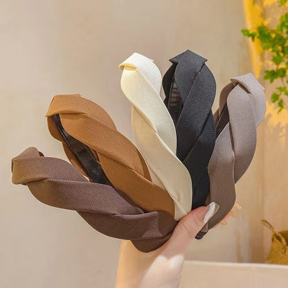 Vintage women's braided headband for washing face, hair tie, hairband, trendy hair accessory, versatile for going out, braided headband with a high-end feel - image 2
