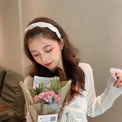 Vintage women's braided headband for washing face, hair tie, hairband, trendy hair accessory, versatile for going out, braided headband with a high-end feel - image 3