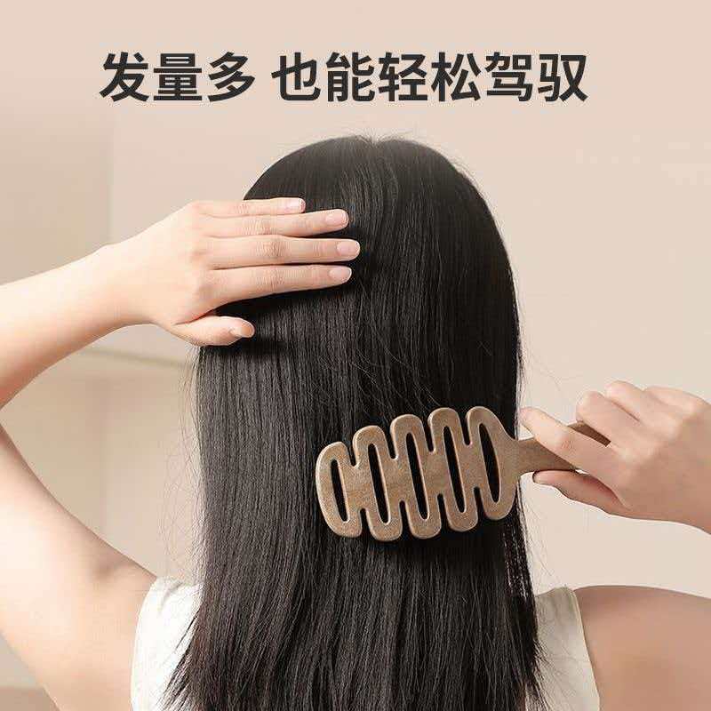 Pinecone bristle comb for head massage, anti-static, volumizing hair care comb, high crown magic tool, hair-smoothing and nourishing rib comb - image 2