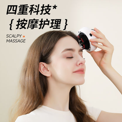 New electric massage comb with red light and roller ball liquid guide for scalp massage, anti-hair loss, scalp care, and hair nourishment - image 1