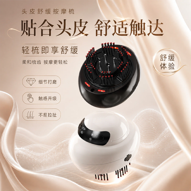 New electric massage comb with red light and roller ball liquid guide for scalp massage, anti-hair loss, scalp care, and hair nourishment - image 2