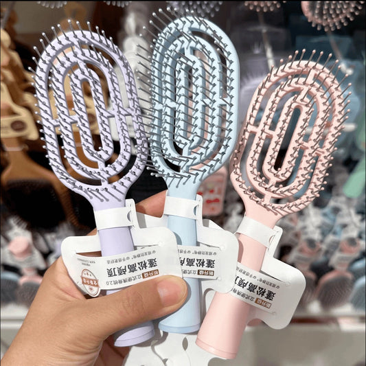 Hollow massage comb with air cushion for scalp meridian massage, suitable for students, for voluminous styling, dual-use for wet and dry hair - image 1