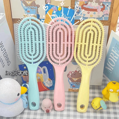 Hollow massage comb with air cushion for scalp meridian massage, suitable for students, for voluminous styling, dual-use for wet and dry hair - image 4