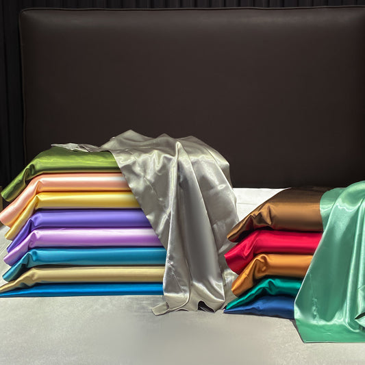 Ice-feel luxury plain double-sided silk pillowcase for hair protection, silk satin summer cover for single or double beds, wholesale from manufacturer - image 1