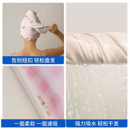 2026 New Model Buckle-Free Self-Adhesive Dovetail Hair Drying Cap for Women, Highly Absorbent, Quick-Drying, Double-Layer Thickened Shower Cap for Hair Wrapping - image 3