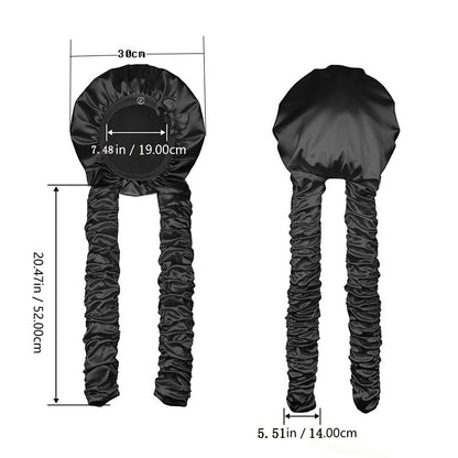 Amazon Best-Selling Simulated Silk Sleep Cap Titok Bowknot Non-Slip Versatile Sleep Bun Cap Satin Hair Protection Cap - image 2
