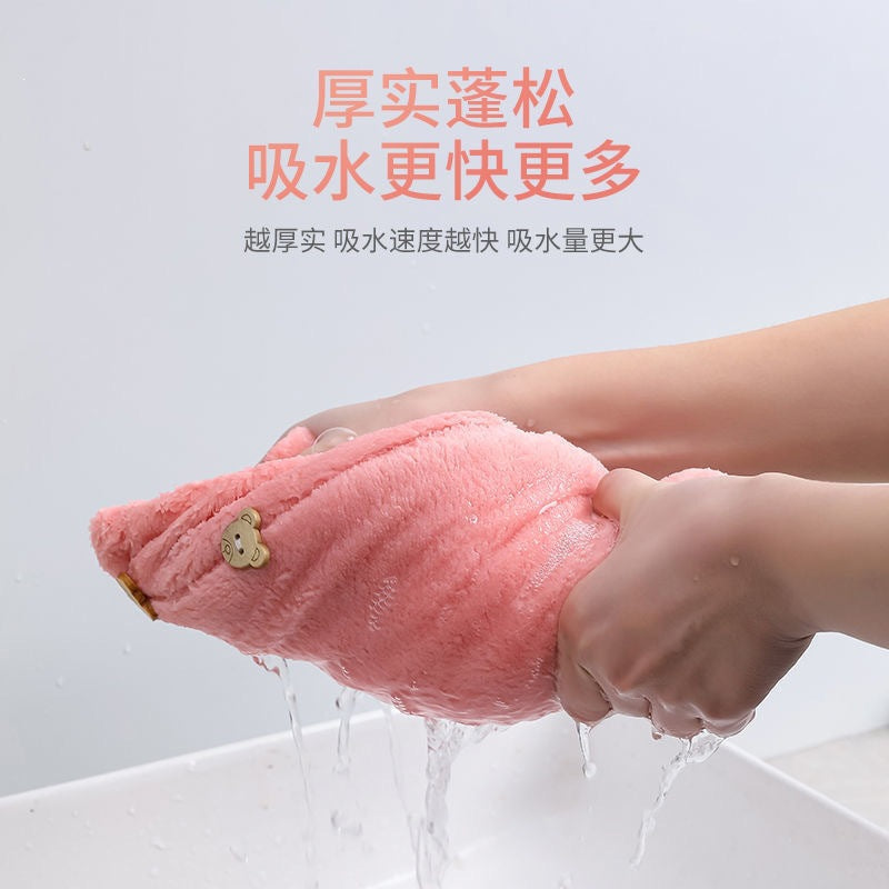 Women's Coral Fleece Hair Drying Cap, Thickened, Super Absorbent, Quick-Dry Head Wrap, Customizable Microfiber Bath Cap Wholesale - image 4