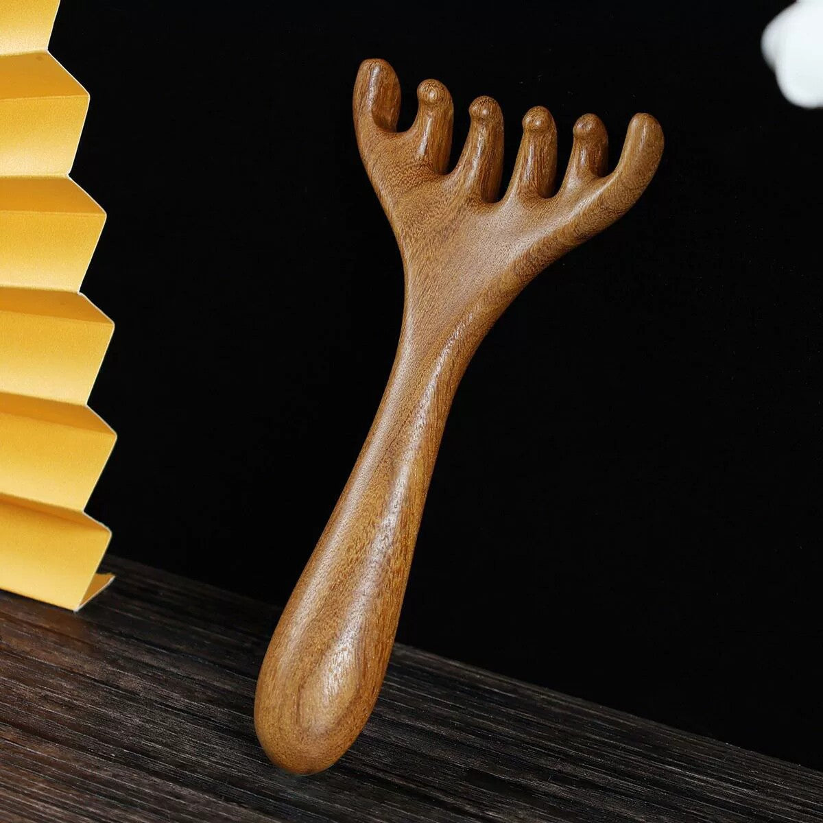 Antler massage comb, small rake for scalp scratching, neck massage, eye massage claw, gua sha rake, facial scraping meridian brush - image 3