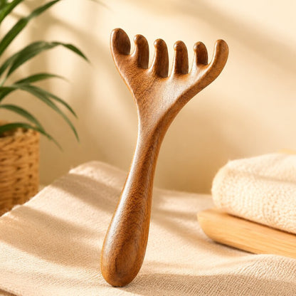 Antler massage comb, small rake for scalp scratching, neck massage, eye massage claw, gua sha rake, facial scraping meridian brush - image 4