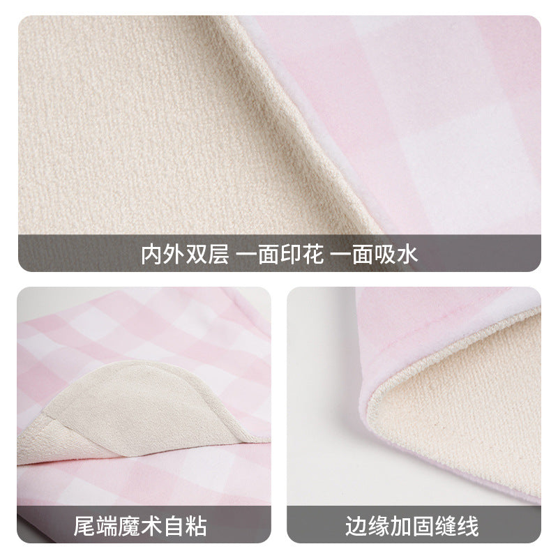 Self-adhesive, no-strap, quick-dry hair drying cap for women, Class A, highly absorbent, fast-drying, for adult hair washing, home use, double-layer thickened h - image 3