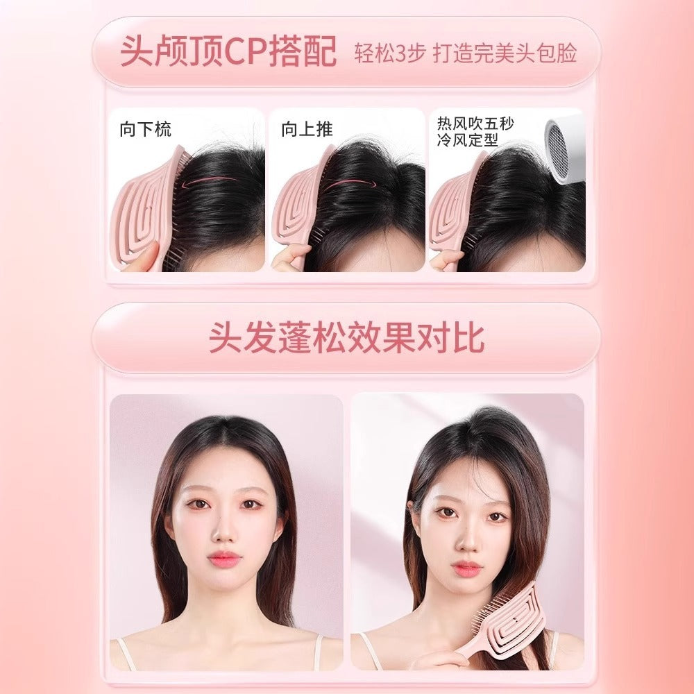 Wide-toothed hollow air cushion comb for scalp massage, ribbed comb for girls to create voluminous high crown hairstyle - image 3