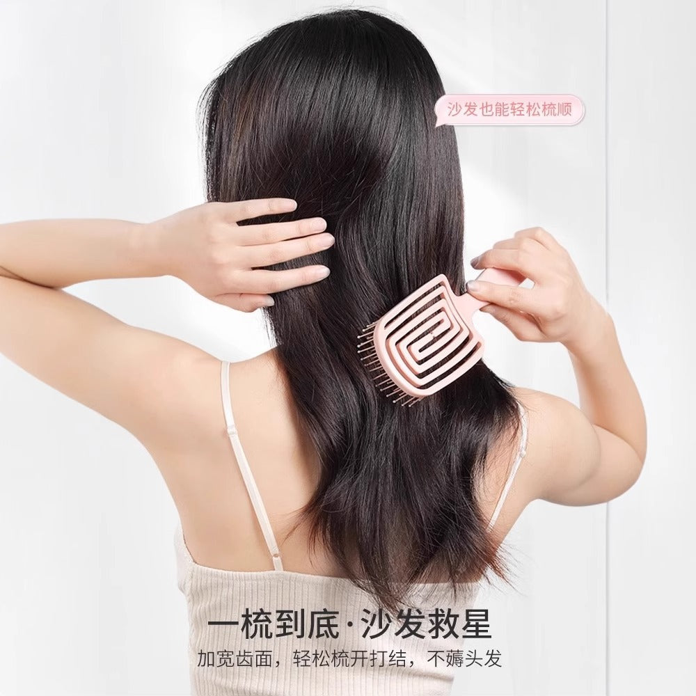 Wide-toothed hollow air cushion comb for scalp massage, ribbed comb for girls to create voluminous high crown hairstyle - image 4