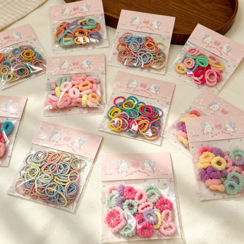 Children's accessories: high-elasticity hair ties in a box, girls' hair ropes, little girls' rubber bands, baby hair ties that don't damage hair, towel rings - image 1