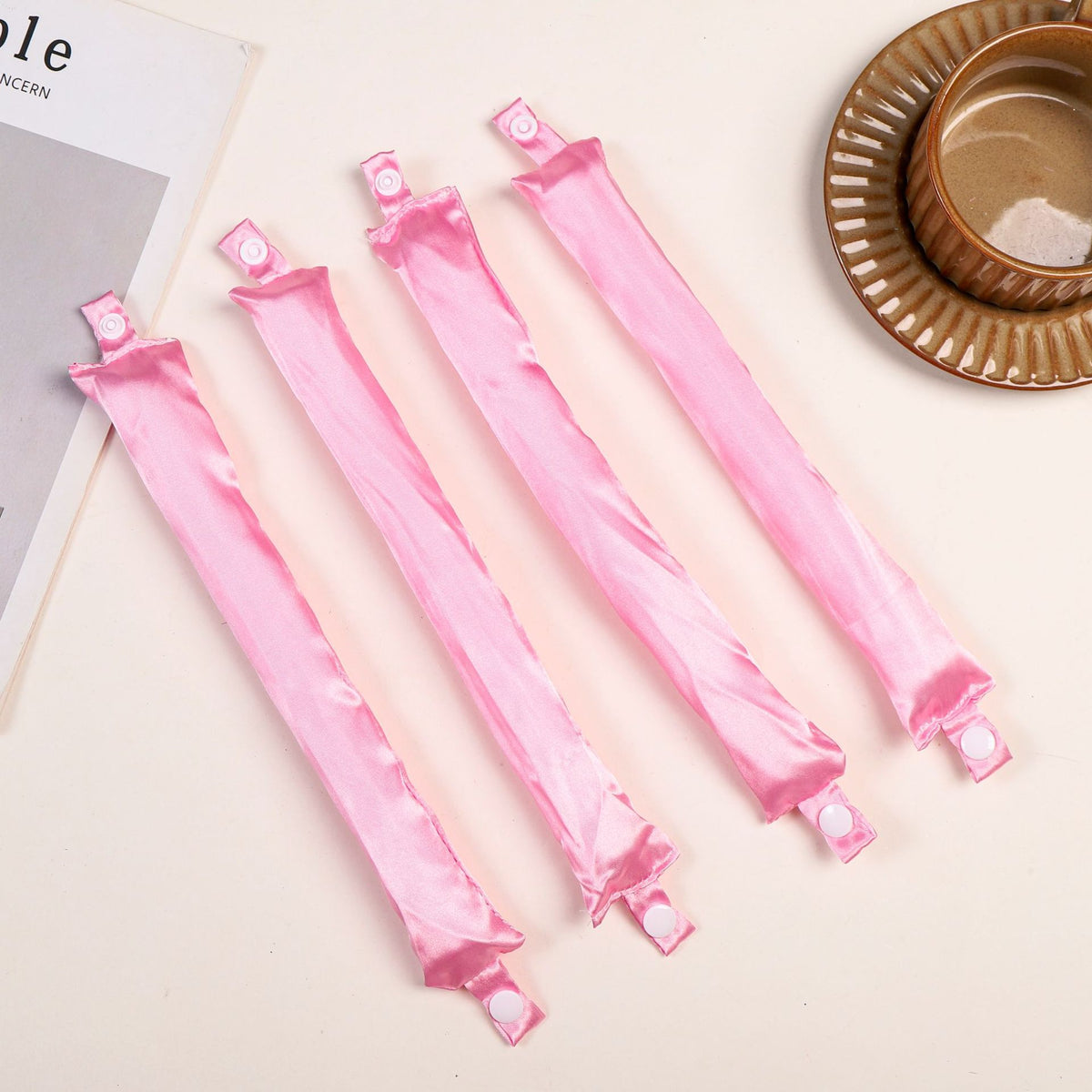 Solid color satin no-heat curling iron three-piece set wholesale for women, easy hair styling tool, cross-border in-stock, supplied by manufacturer - image 4