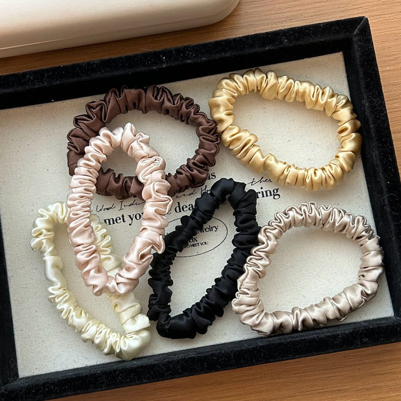 Fully handmade 19 momme silk hair tie, 1.5cm wide, 100% mulberry silk, elegant French-style thin hair band - image 4