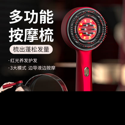 Electric scalp massage comb with red light infusion, essence hair care comb, multifunctional home hair care device - image 1
