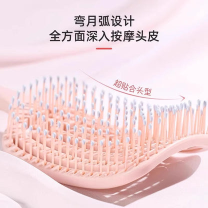 High-crown fluffy airbag massage comb, hollow large curved rib comb, wide-tooth anti-static scalp soothing home-use comb - image 2