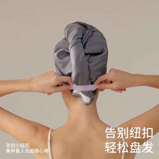 Elegant satin double-layer thickened one-piece hair drying cap for women, super absorbent and quick-drying, adult shower cap and head wrap - image 2