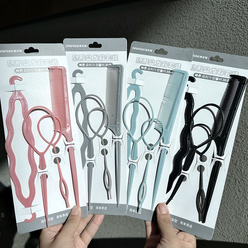 Hair styling tool, hair threading needle, children's hair tying tool, lazy bun maker, invisible hair styling tool, hair comb, hair accessory set - image 3