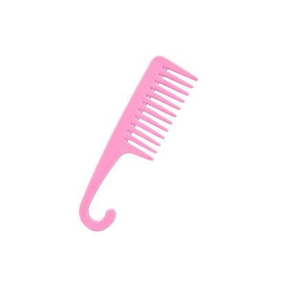 Large-toothed plastic comb with curved hook, anti-knotting comb for curly hair, hair styling comb, yellow curved hook comb - image 5