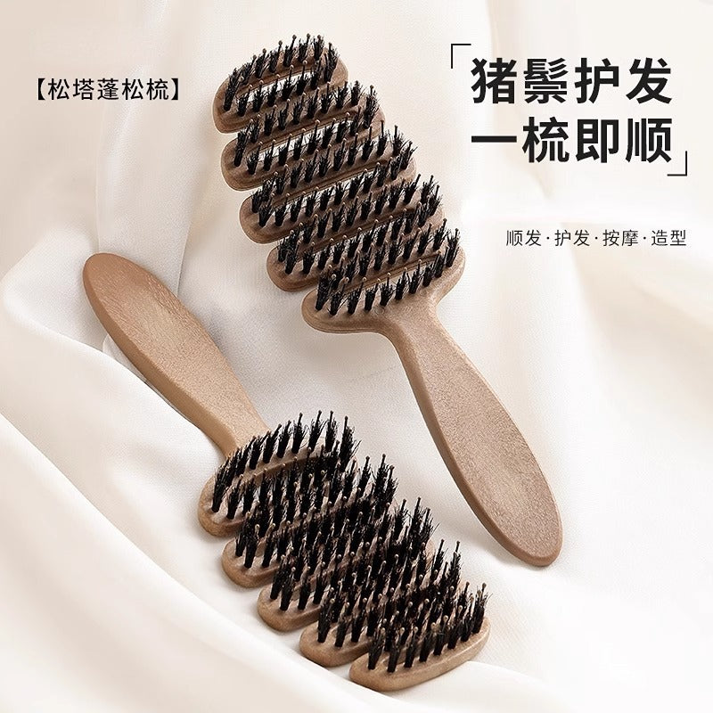 Pinecone bristle hair care comb for volumizing the hair, massage head, smooth hair, popular comb for women - image 1